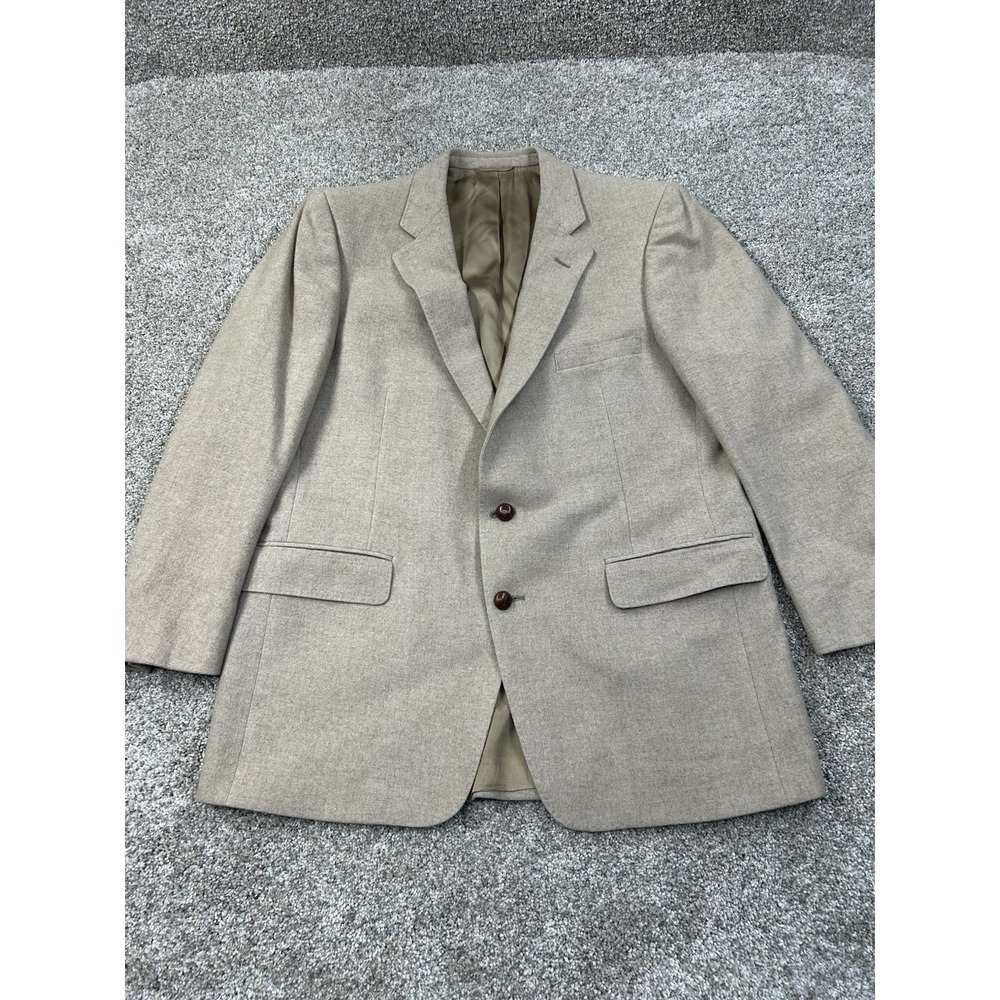 Hardy Amies 100% Cashmere Blazer Tan Mens 42-44R Savile Row Vintage Jacket